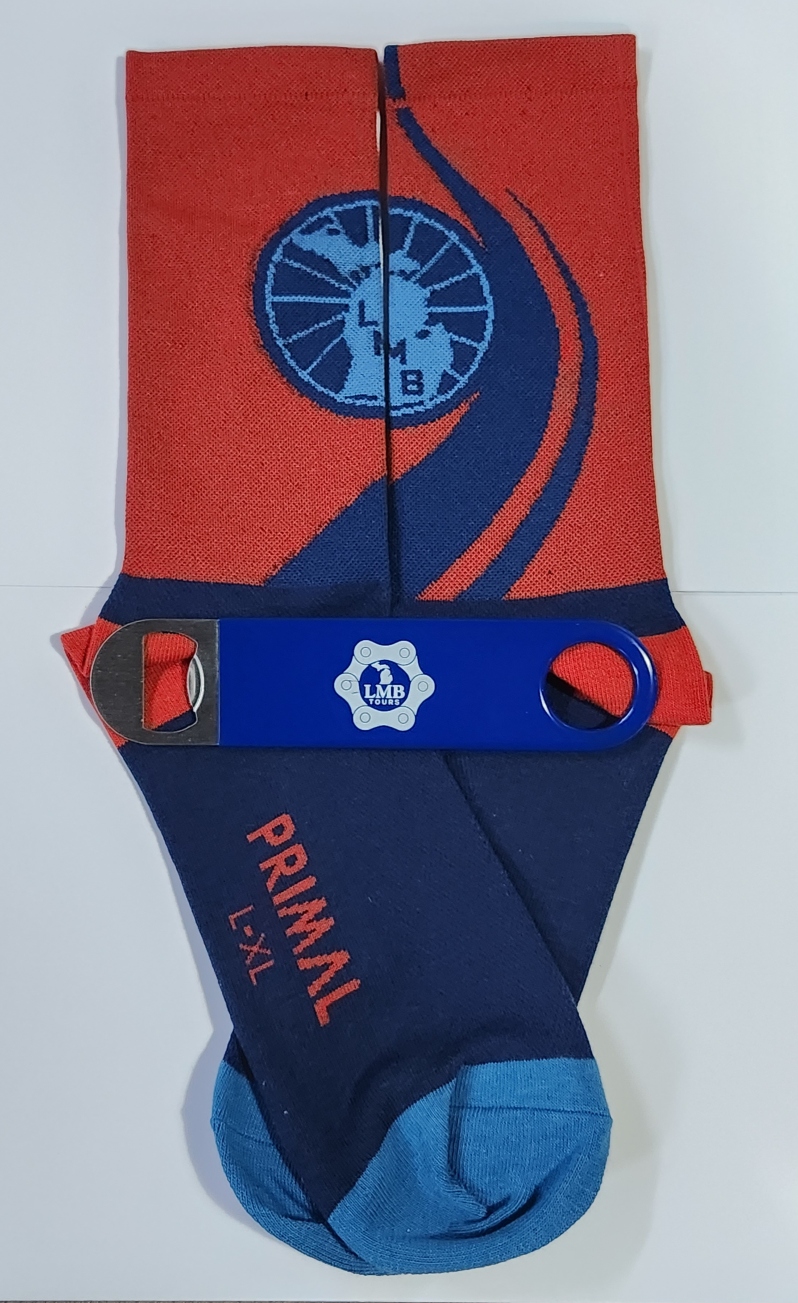Product Description: Give the gift of amembershipin the League of Michigan Bicyclists to a friend or loved one!</br></br>Along with acardfor gift presentation,they'll receive super comfy socks, an LMB Tours bottle opener,LMB's new member packet, discounts on LMB merch and tours, early access to event registration,and the monthly e-news!</br></br>Michigan has a great community of bicyclists of all kinds, united to improve life through bicycling. The League of Michigan Bicyclists (LMB) believes that bicycling makes life better, whether you ride on roads, paved trails, or natural surface trails.We want to ride with you and others on the path to make Michigan an even better place to get on a bike.</br></br>We've had a great year in 2025, we have even bigger plans ahead for 2026, and we want youandothers to be a part of them!</br></br>Your membership ensures that a full-time bicycle advocacy group working to lookout for your interests, keeproads and trails safe and open to bicyclists of all kinds, andestablish a more informed government and public. Membership joins you with bicyclists in and out ofMichigan aspart of a proven, effective, grassroots advocacy group- whether you are a racer, recreational rider, mountain biker, tourist or commuter.</br></br>Also available:Household Membership with two pairs of socks!!</br></br>LMB will follow up with you to get the details of the gift membership recipient. Sock size L/XL only.</br></br>*Only (gift) memberships purchased with this store item are eligible for the gift items.</br> LMB Gift Membership with socks!